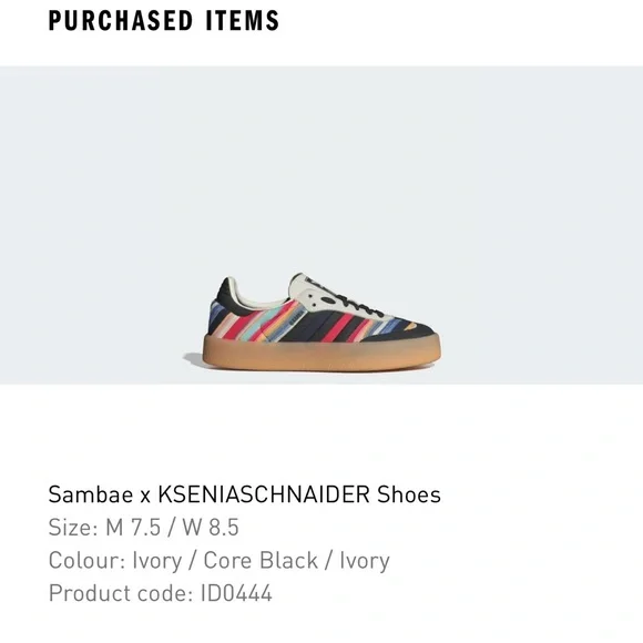 Adidas Sambae Striped Sneakers (Women 8.5) - Picture 2 of 8